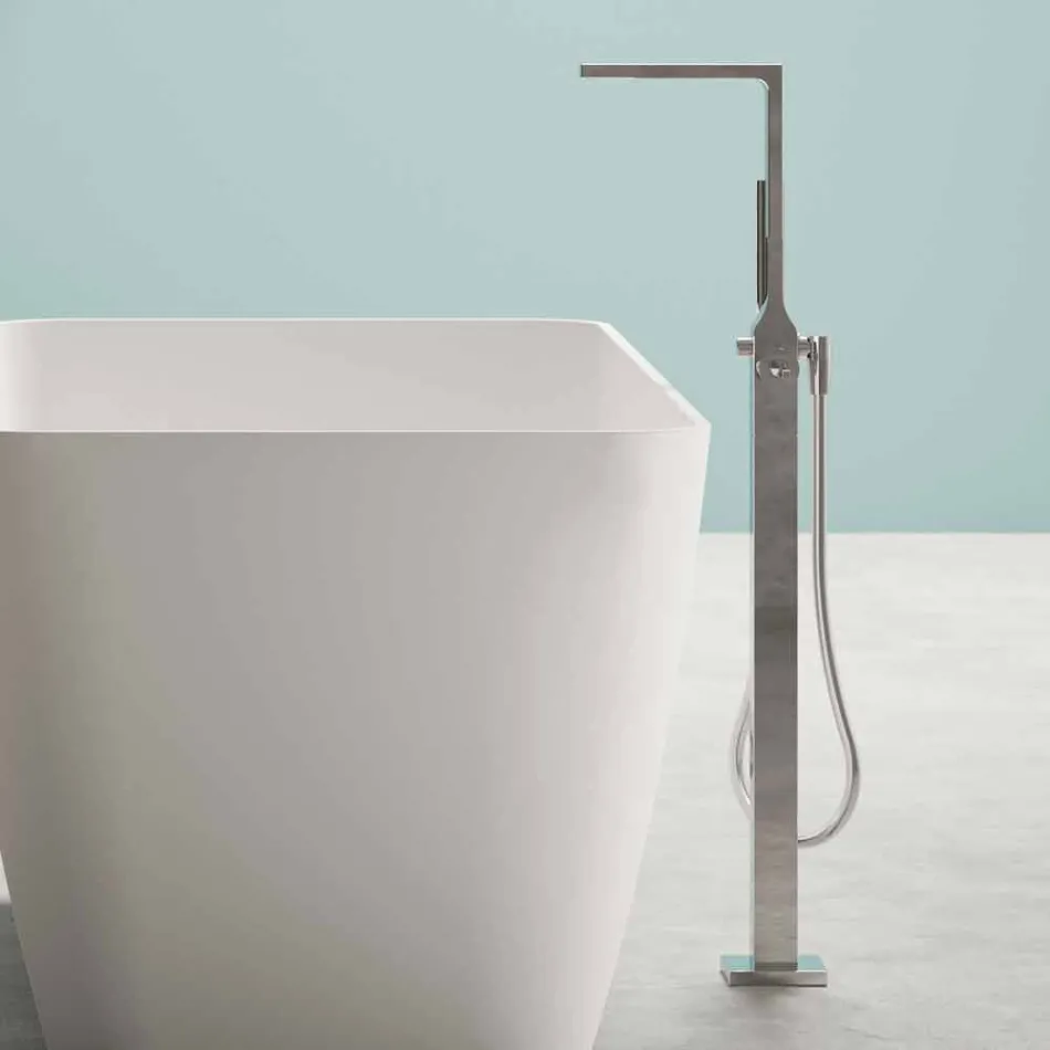 Fristående Modern Design Badrum Glansigt Vit eller Matt - Ansikte Viadurini