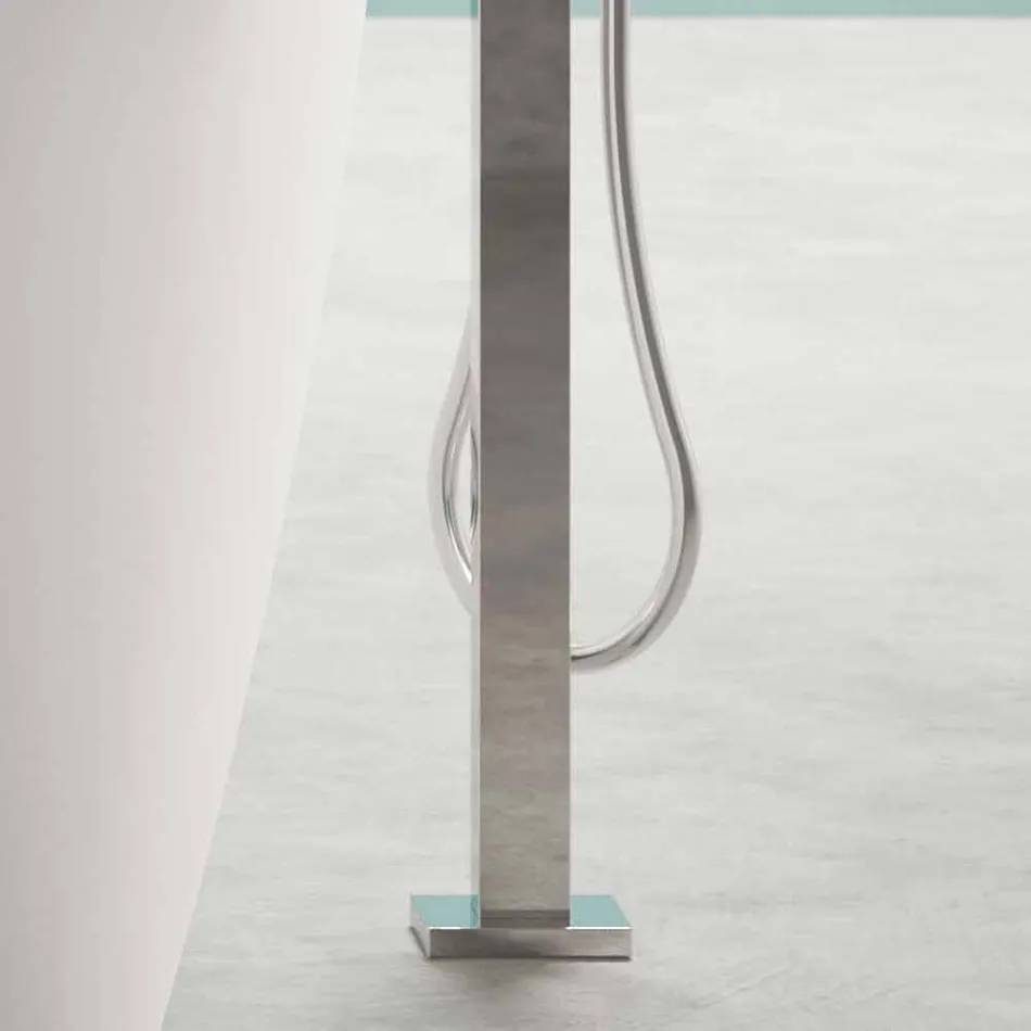 Fristående Modern Design Badrum Glansigt Vit eller Matt - Ansikte Viadurini