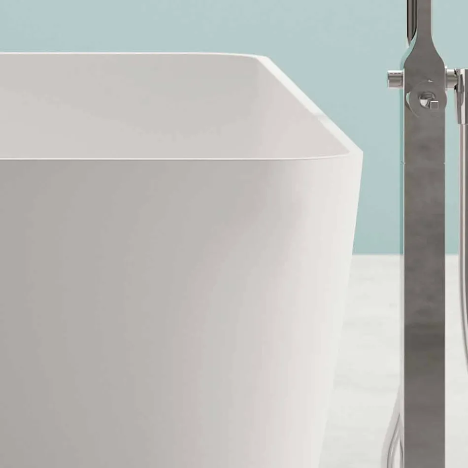 Fristående Modern Design Badrum Glansigt Vit eller Matt - Ansikte Viadurini