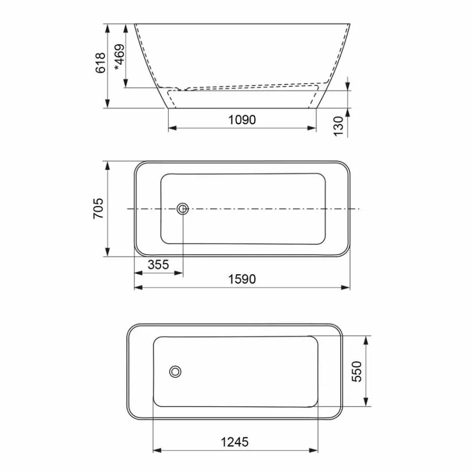 Fristående Modern Design Badrum Glansigt Vit eller Matt - Ansikte Viadurini
