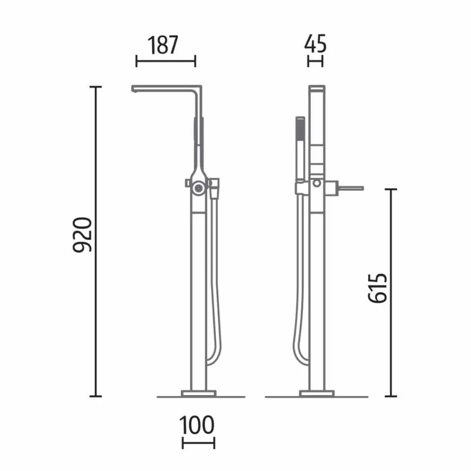 Fristående Modern Design Badrum Glansigt Vit eller Matt - Ansikte Viadurini