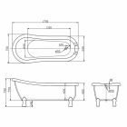 Bath fristående modern design i vit akryl Dawn 1700x750mm Viadurini