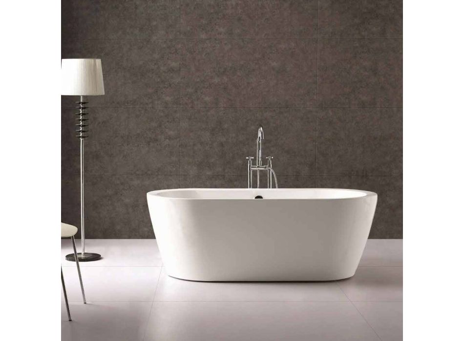 Bath design i vit akryl fristående Nicole 1775x805 mm Viadurini