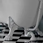 Fristående badkar i vintagestil akryl, tillverkad i Italien - Tabea Viadurini