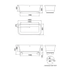 Rektangulärt badkar med fast yta med mjuka hörn Tillverkat i Italien - Fulvio Viadurini