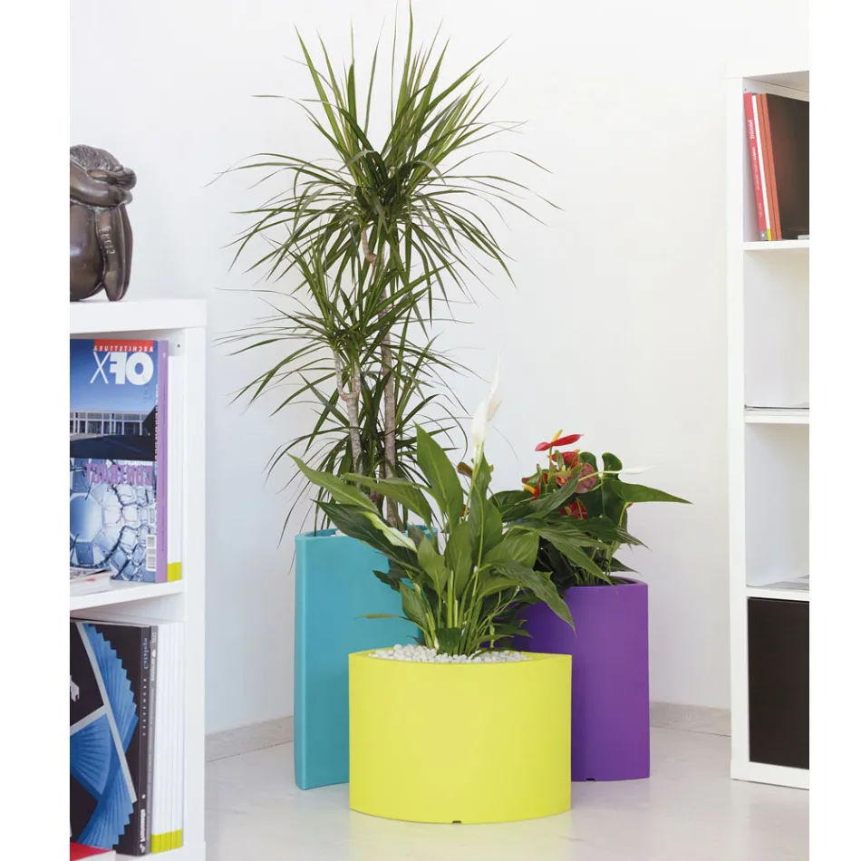 Modulära vaser i färgad polyeten Made in Italy 3 delar - Flowes Viadurini