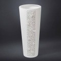 Hög inomhusvas i vit keramik med dekor i Made in Italy - Calisto