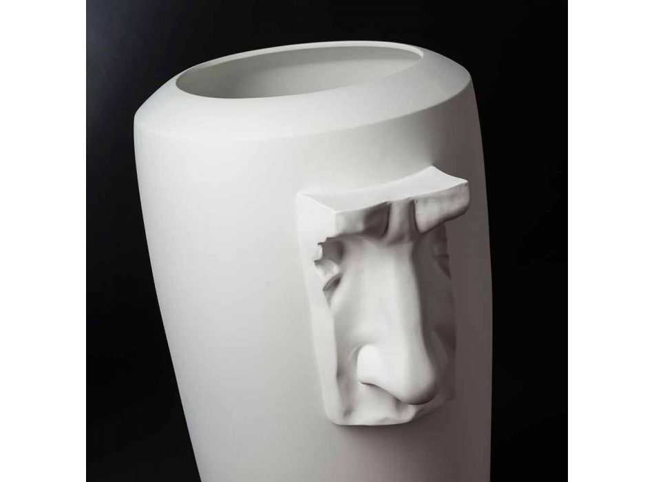 Hög inomhusvas i vit keramik handgjord i Italien - Capuano Viadurini