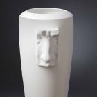 Hög inomhusvas i vit keramik handgjord i Italien - Capuano Viadurini
