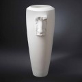 Hög inomhusvas i vit keramik handgjord i Italien - Capuano