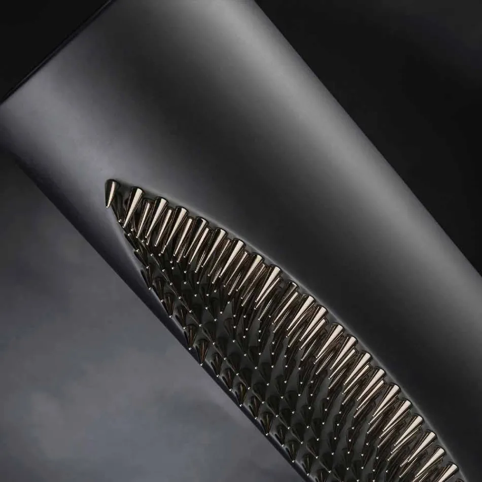 Hög inomhusvas i matt svart keramik och stål Tillverkad i Italien - Jesolo Viadurini