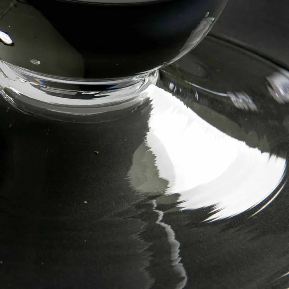 Hög inomhusvas i vitt och genomskinligt glas tillverkat i Italien - Clodino Viadurini