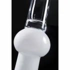 Hög inomhusvas i transparent och vitt glas tillverkat i Italien - Ludovico Viadurini