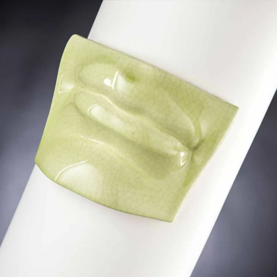 Hög dekorativ vas i färgad keramik handgjord i Italien - Monte Viadurini