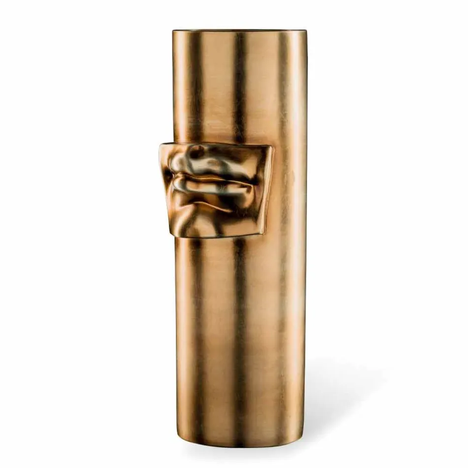 Hög dekorativ vas i färgad keramik handgjord i Italien - Monte Viadurini