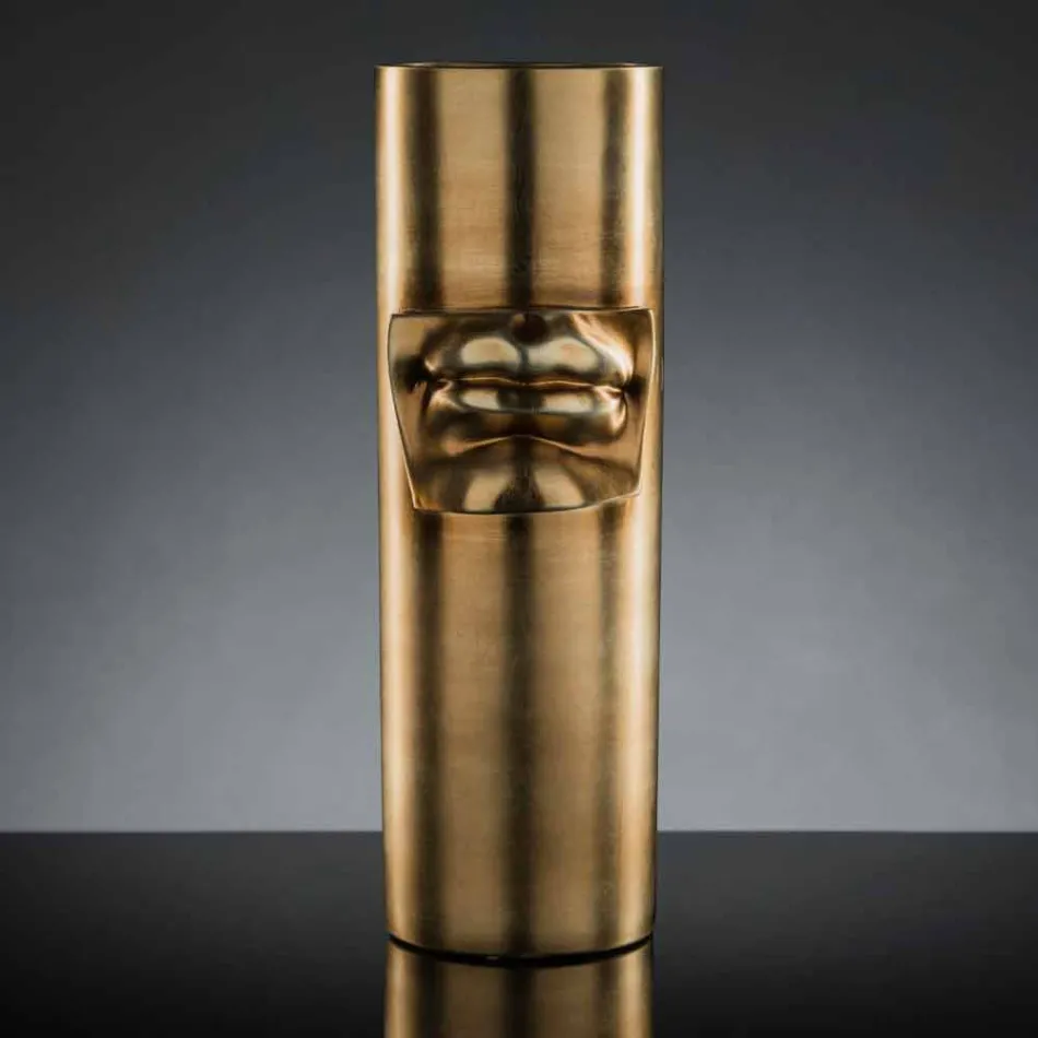 Hög dekorativ vas i färgad keramik handgjord i Italien - Monte Viadurini