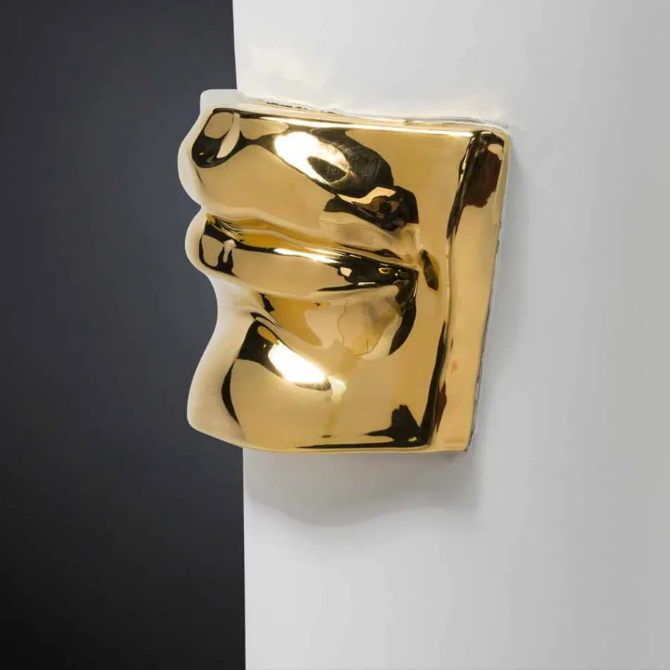 Hög dekorativ vas i färgad keramik handgjord i Italien - Monte Viadurini