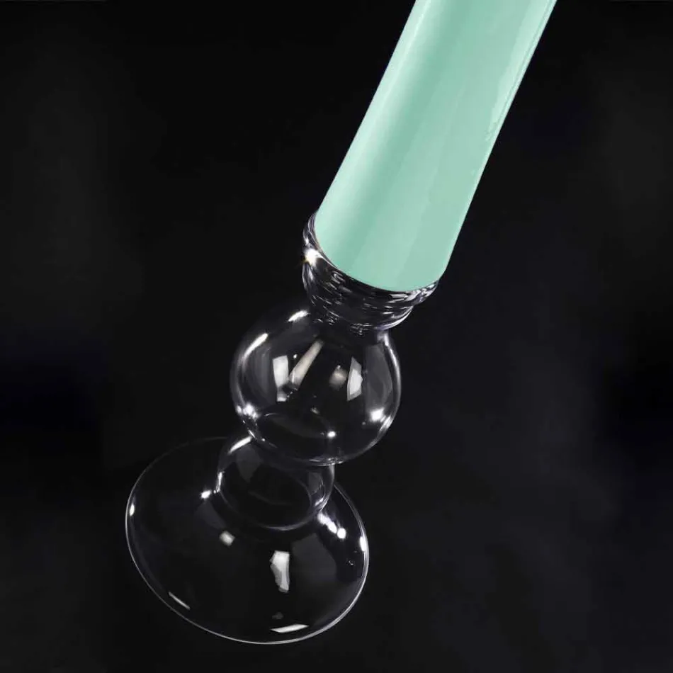 Hög dekorativ målad glasvas tillverkad i Italien - Singapore Viadurini