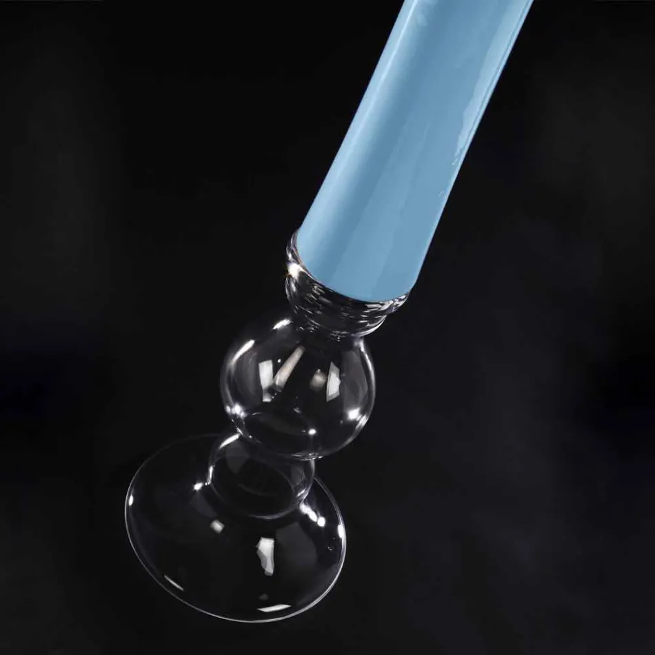 Hög dekorativ målad glasvas tillverkad i Italien - Singapore Viadurini