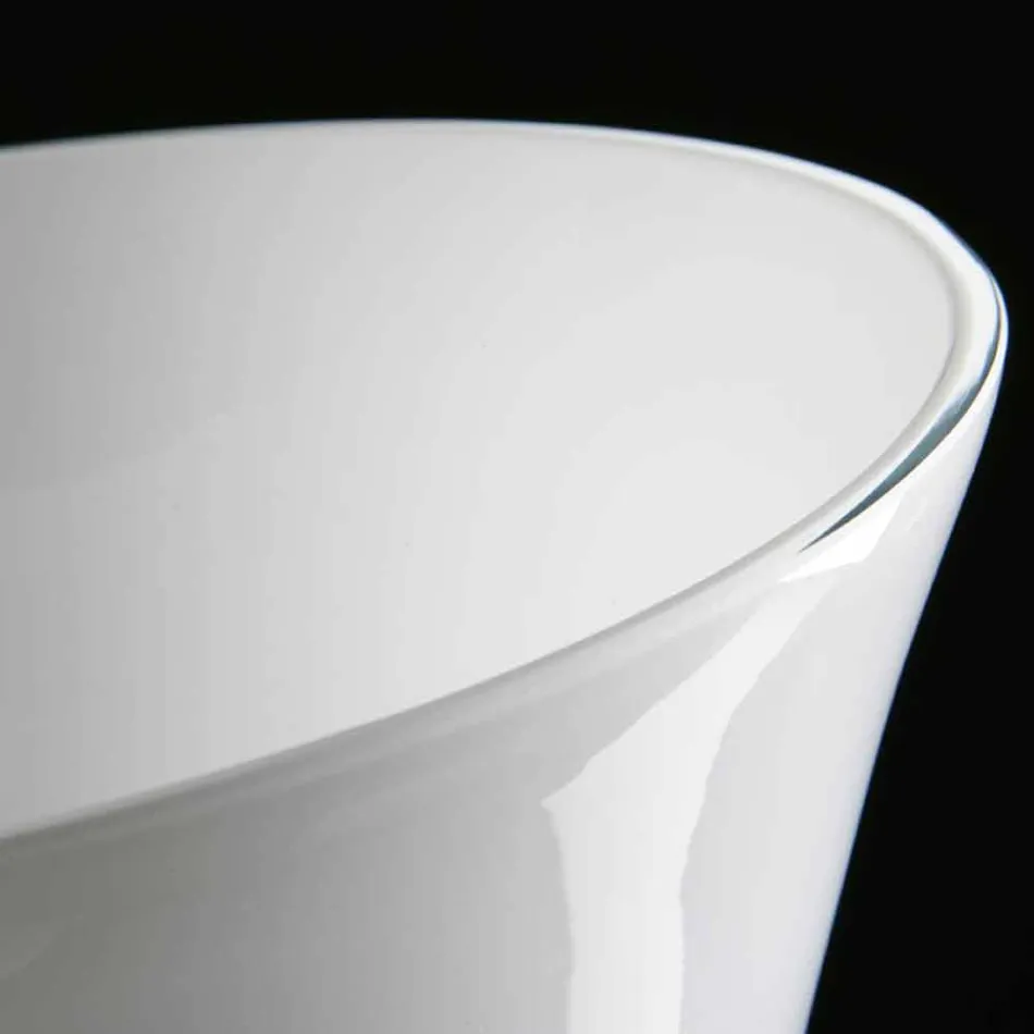 Hög dekorativ målad glasvas tillverkad i Italien - Singapore Viadurini