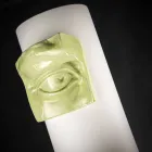 Hög vas i vit keramik med färgad detalj tillverkad i Italien - Monte Viadurini