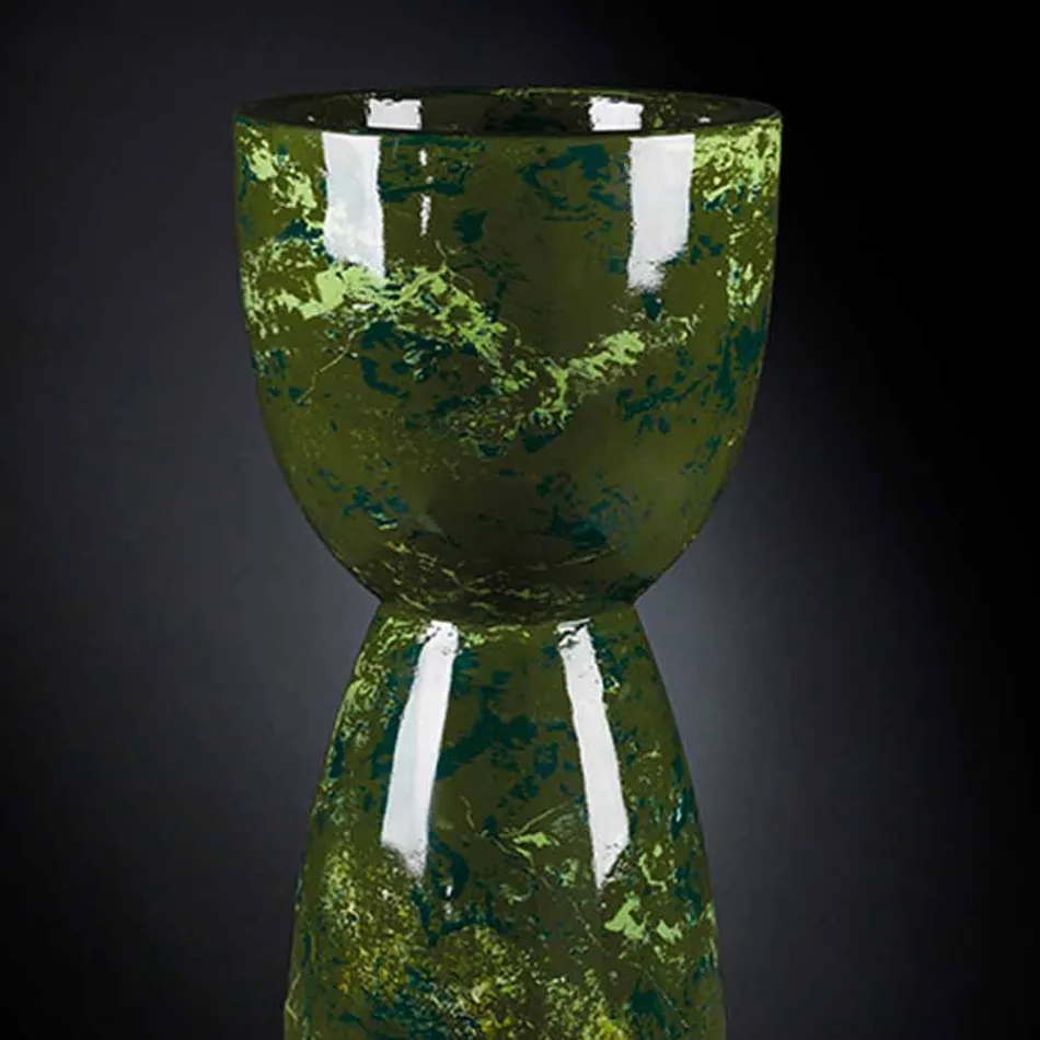 Hög vas i polyeten med marmor- eller Briar-yta Tillverkad i Italien - Renata Viadurini