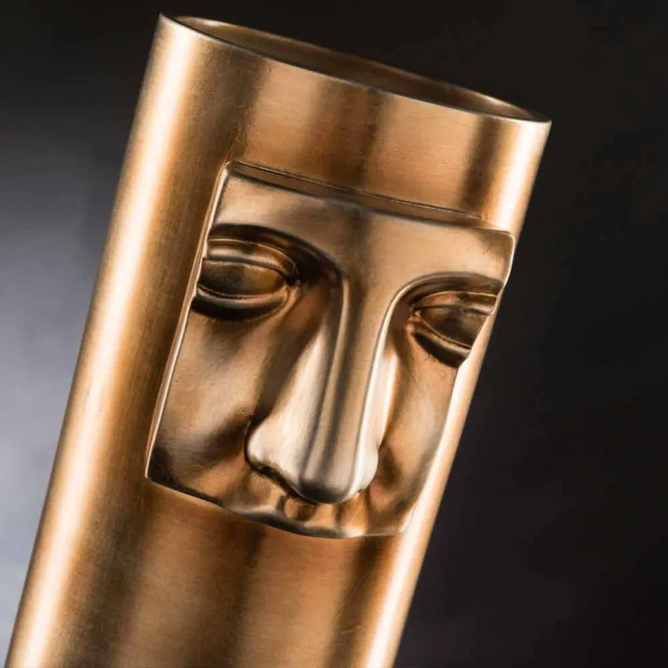 Modern hög vas i vit keramik med färgat insats tillverkat i Italien - Lexi Viadurini