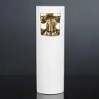 Modern hög vas i vit keramik med färgat insats tillverkat i Italien - Lexi Viadurini