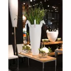 Hög inomhusvas i vitt keramiskt eller glansigt guld Tillverkad i Italien - Jacky Viadurini