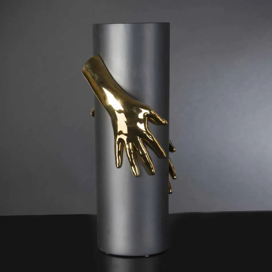 Hög inomhus keramisk vas handgjord i Italien - Monte Viadurini