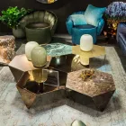 Handgjord vit eller grå blank glasvas tillverkad i Italien - Malindi Viadurini