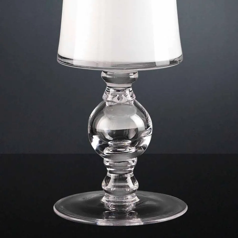 Hantverksvas i vitt blåst glas eller 24 k guld tillverkat i Italien - Canberra Viadurini