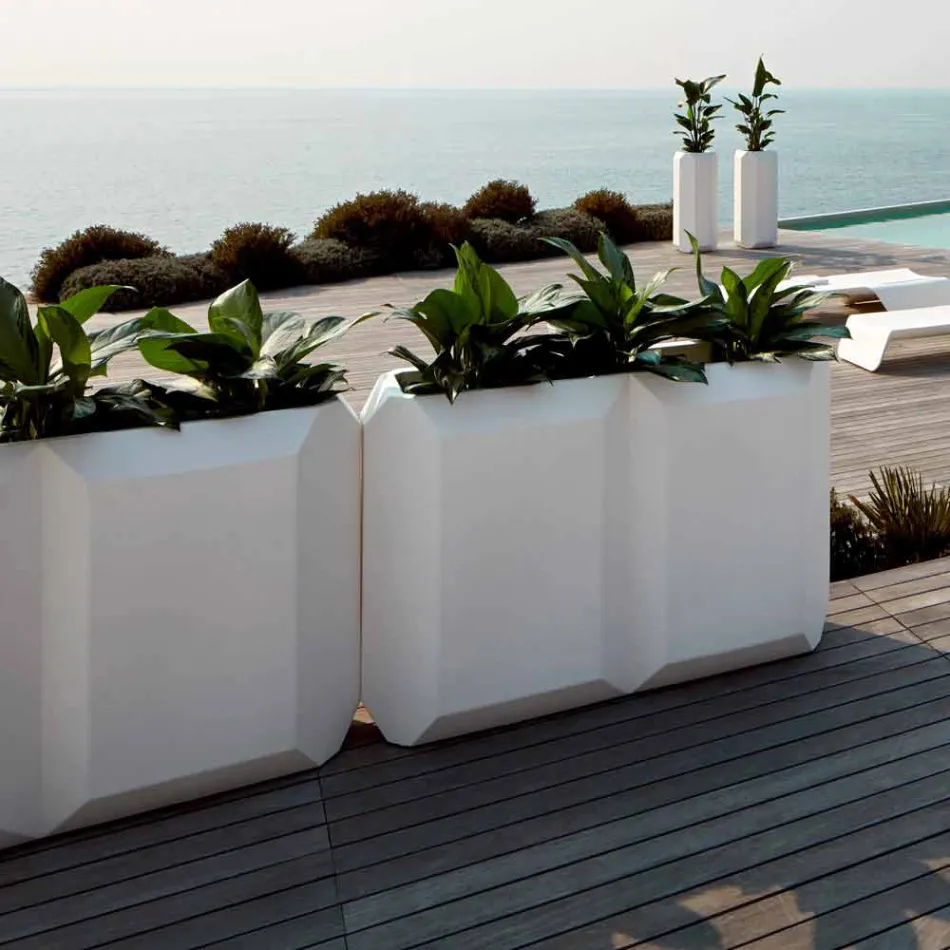 Vit vas inomhus eller utomhus i plast med 3 storlekar - Pärla av Myyour Viadurini