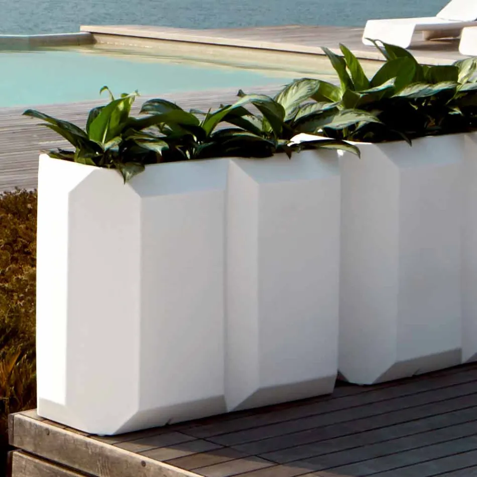 Vit vas inomhus eller utomhus i plast med 3 storlekar - Pärla av Myyour Viadurini