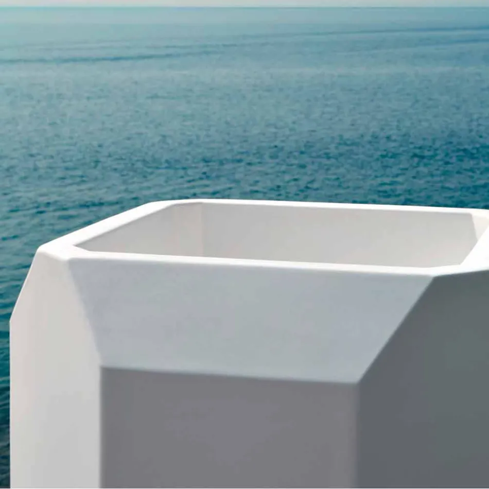 Vit vas inomhus eller utomhus i plast med 3 storlekar - Pärla av Myyour Viadurini