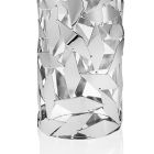 Cylindrisk vas i glas och silvermetall Lyxiga geometriska dekorationer - Torresi Viadurini