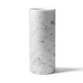Cylindrisk vas i satängvit Carraramarmor italiensk design - Murillo