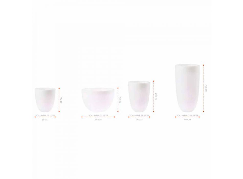 Vas med led- eller solbelysning Modern design av olika storlekar - Svasostar Viadurini