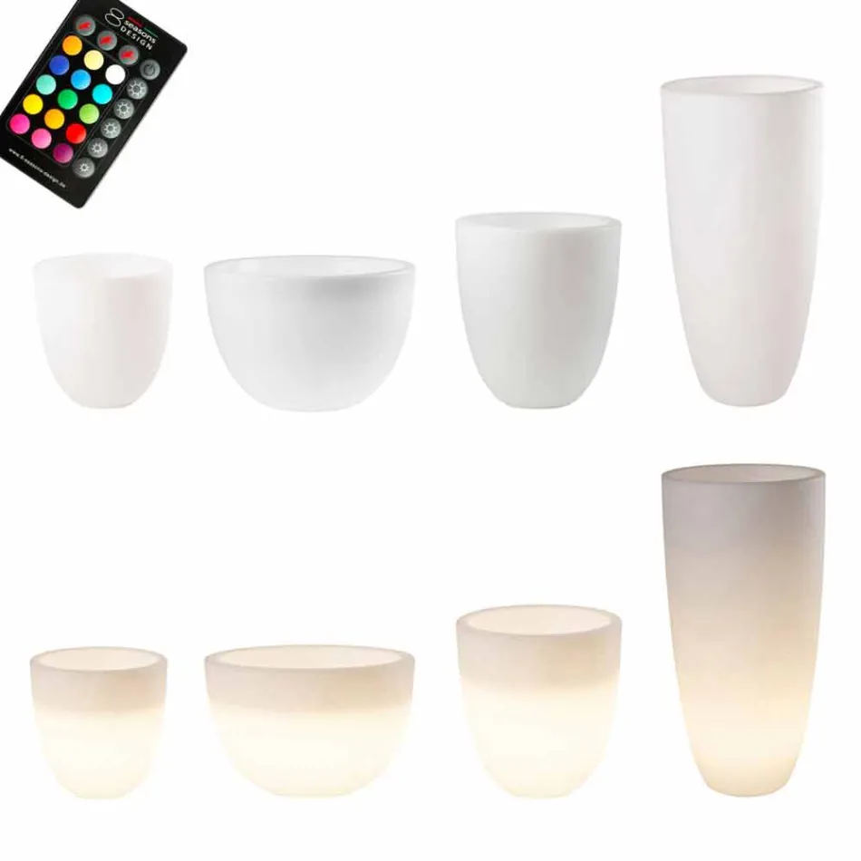 Vas med led- eller solbelysning Modern design av olika storlekar - Svasostar Viadurini