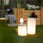Vas med solbelysning eller LED-design för inomhus eller utomhus - Cilindrostar Viadurini