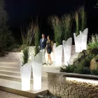 Lysande utomhusvas i vit polyeten Tillverkad i Italien - Galileo Viadurini