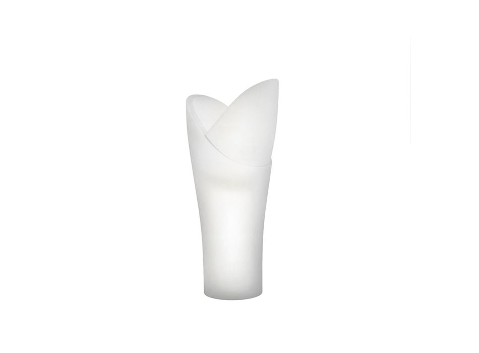 Lysande utomhusvas i vit polyeten Tillverkad i Italien - Galileo Viadurini