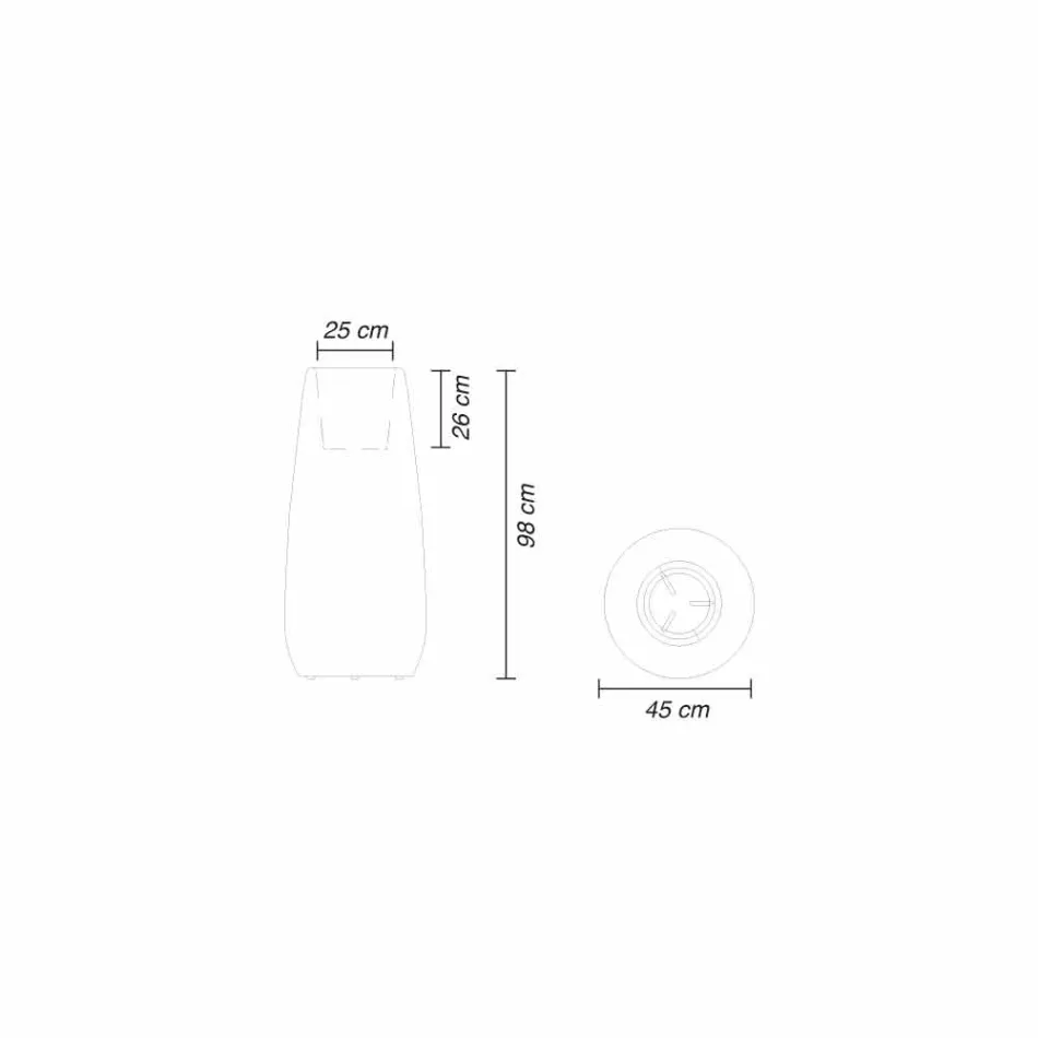 Vas inomhus eller utomhus, plastplanter 3 mått - Pandora av Myyour Viadurini