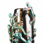 Handgjord inomhusvas i färgat glas med gecko tillverkat i Italien - Geco Viadurini