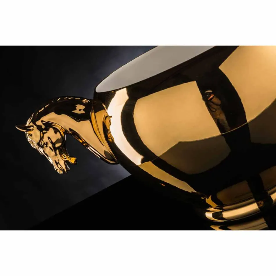 Inomhusvas i vit keramik eller 24k guld handgjord i Italien - Jacky Viadurini