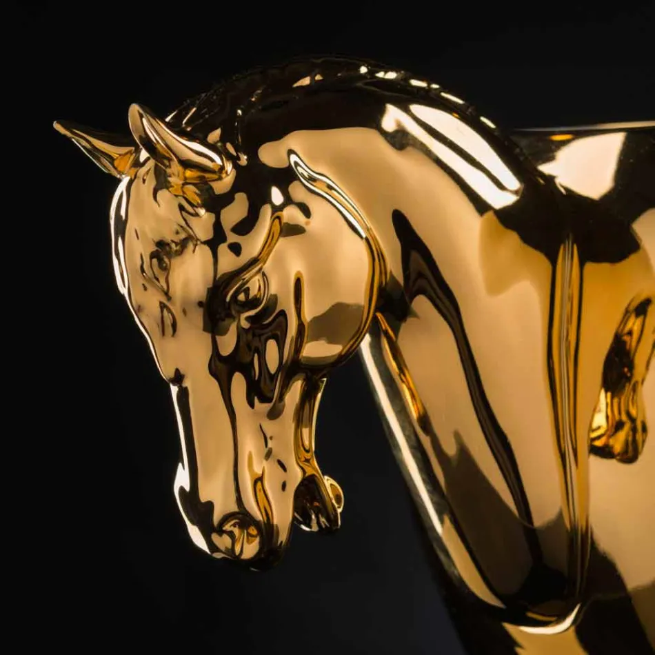 Inomhusvas i vit keramik eller 24k guld handgjord i Italien - Jacky Viadurini