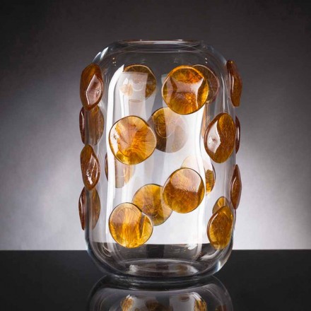 Inomhusvas i Murano-glas med färgade detaljer Tillverkad i Italien - Mirtos Viadurini