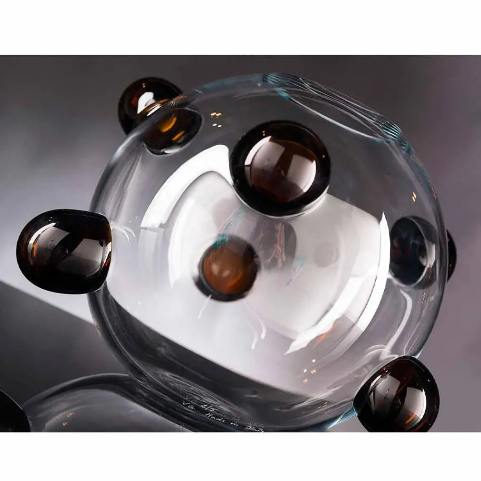 Rund inomhusvas i blåst muranoglas tillverkat i Italien - Astore Viadurini