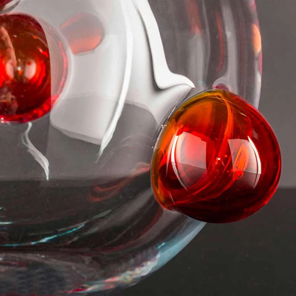 Rund inomhusvas i blåst muranoglas tillverkat i Italien - Astore Viadurini