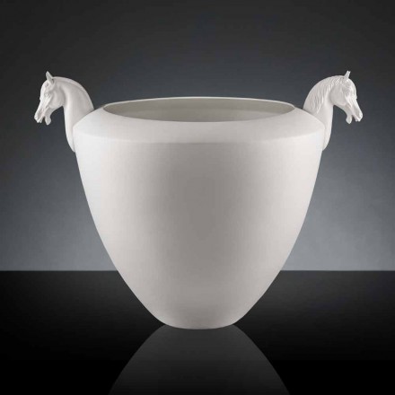 Handgjord dekorativ vas i vit keramik eller 24 k guld tillverkad i Italien - Jakcy Viadurini